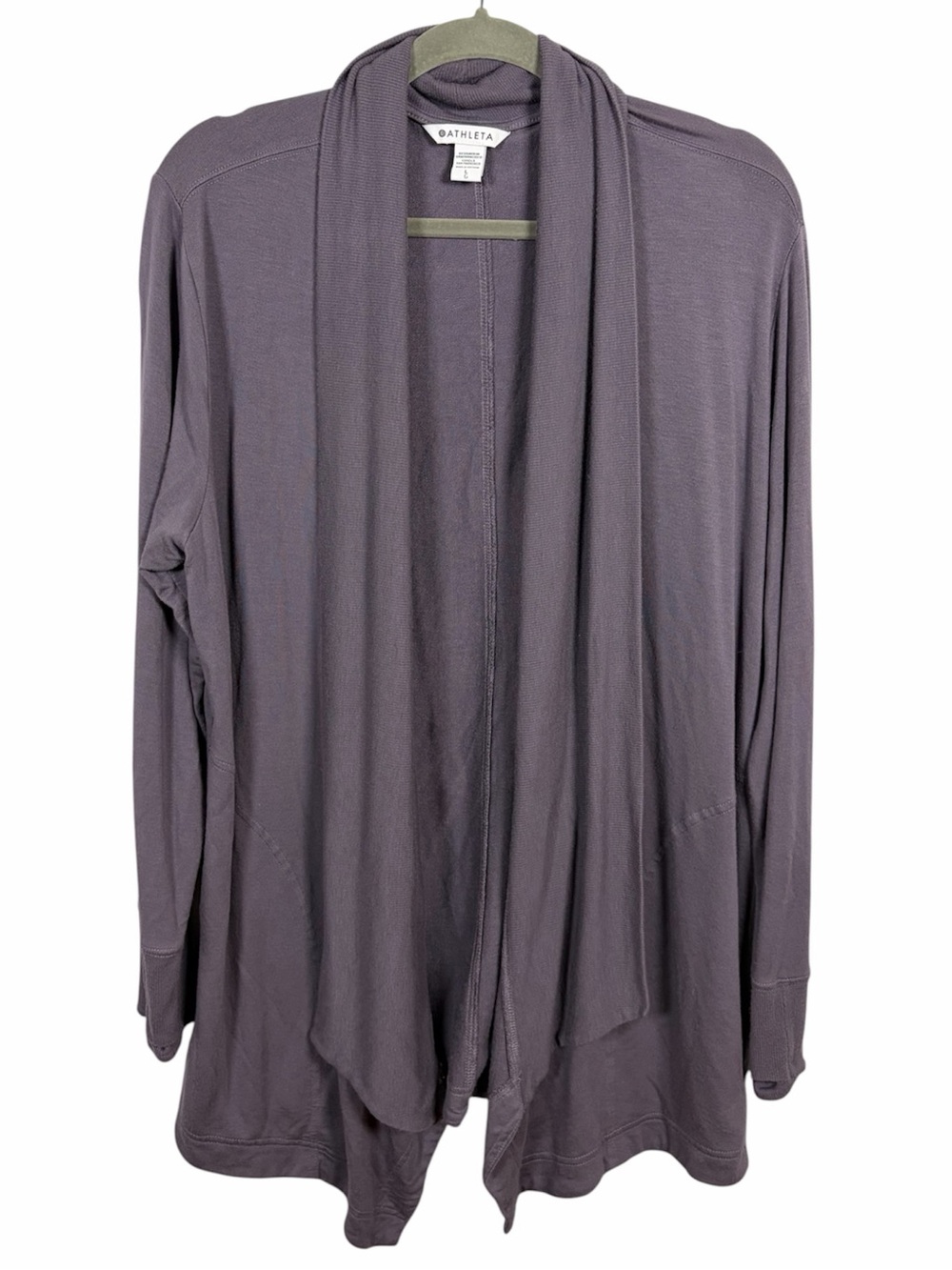 Athleta Pranayama Wrap Modal Blend Cardigan Dusk Violet Purple Large